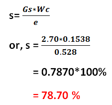 How to calculate degree of saturation?