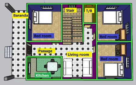 25x41.5 feet Home plan | 25x41.5 फिट जमिन मा घर प्लान