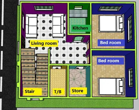 25x30 feet Home plan | 25x30 फिट जमिन मा घर प्लान